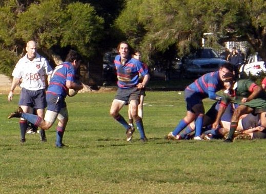 260709 Simon Allport with the ball